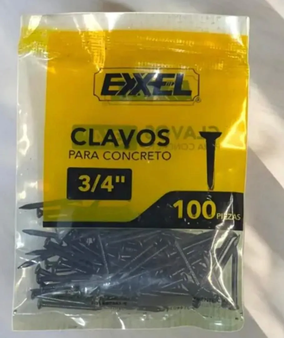CLAVO DE ACERO   LISO 3/4 PAQUETE DE 100
