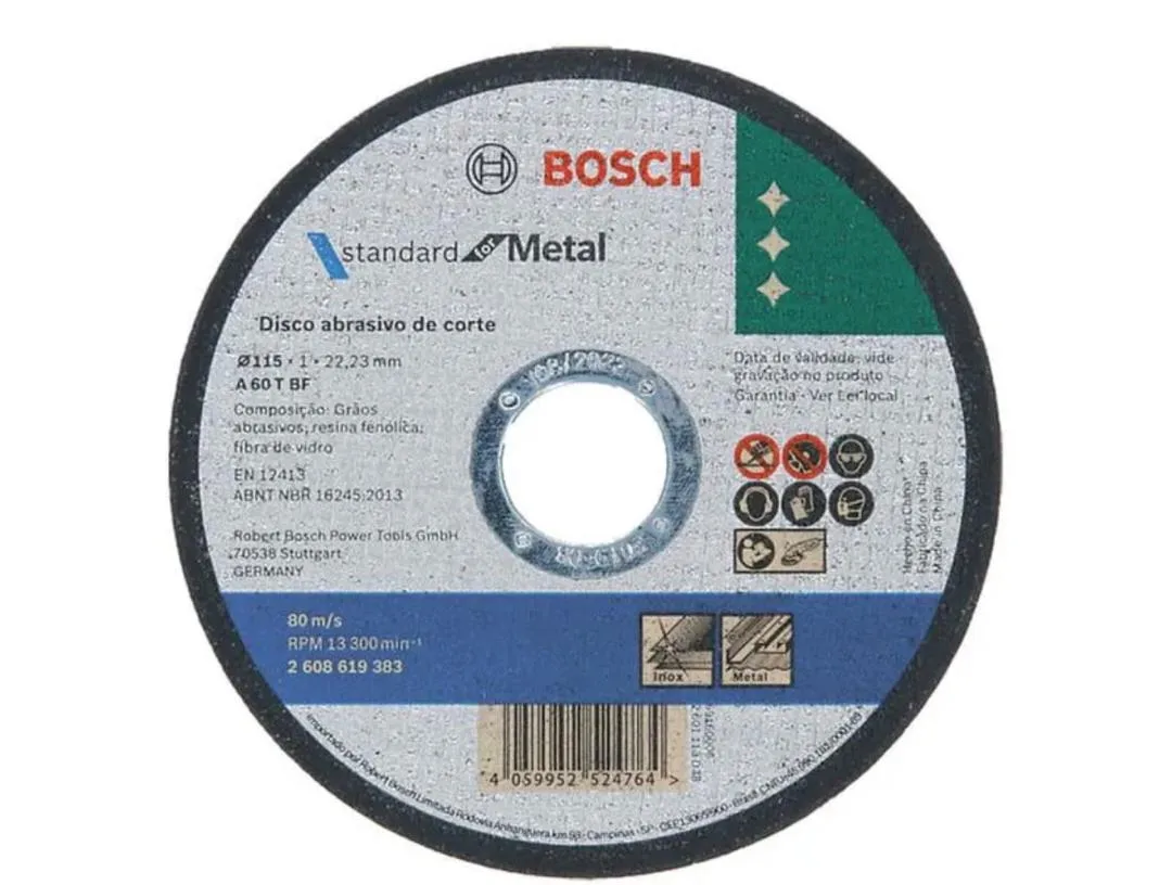 DISCO DE CORTE CENTRO PLANO 4 1/2 FINO BOSCH